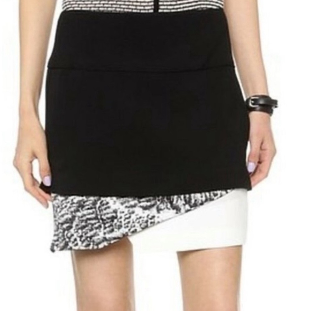 Helmut Lang Layered Mixed Pattern Zipper Back Ski… - image 1